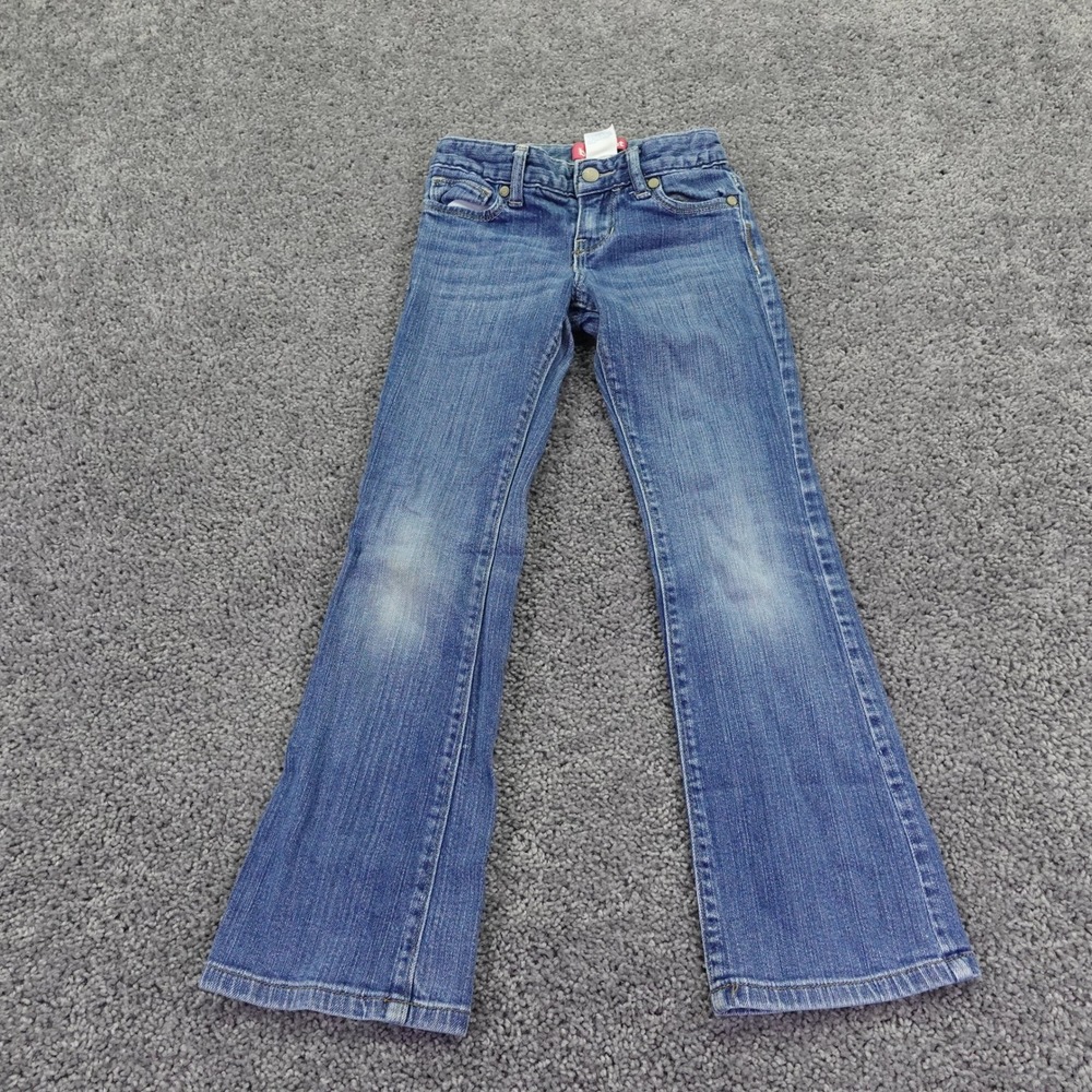 Old Navy Jeans Girls 7 Blue Bootcut Denim Adjustable Waist Classic Casual U-60